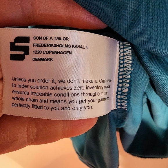 Son Of A‎ Tailor Custom Supima Cotton Blue Long Sleeve Shirt Men's sz Large - Picture 6 of 9